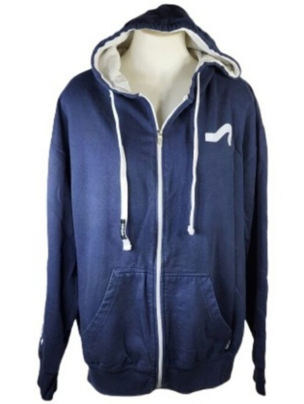 Surf Style Blue White Zip Front Jacket W/Hood Sz 3X